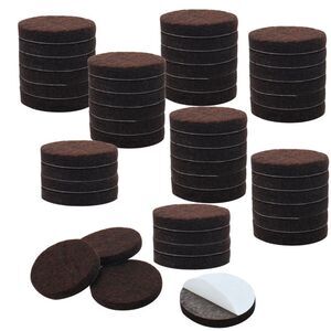 1" Self-stick Round Non-slip Felt Pads Floors Protect Brown 50 Pack